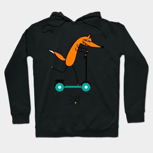 Smart fox with scooter Hoodie